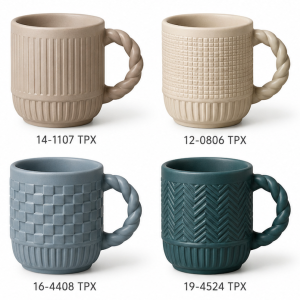 Textured Twist Handle Mugs