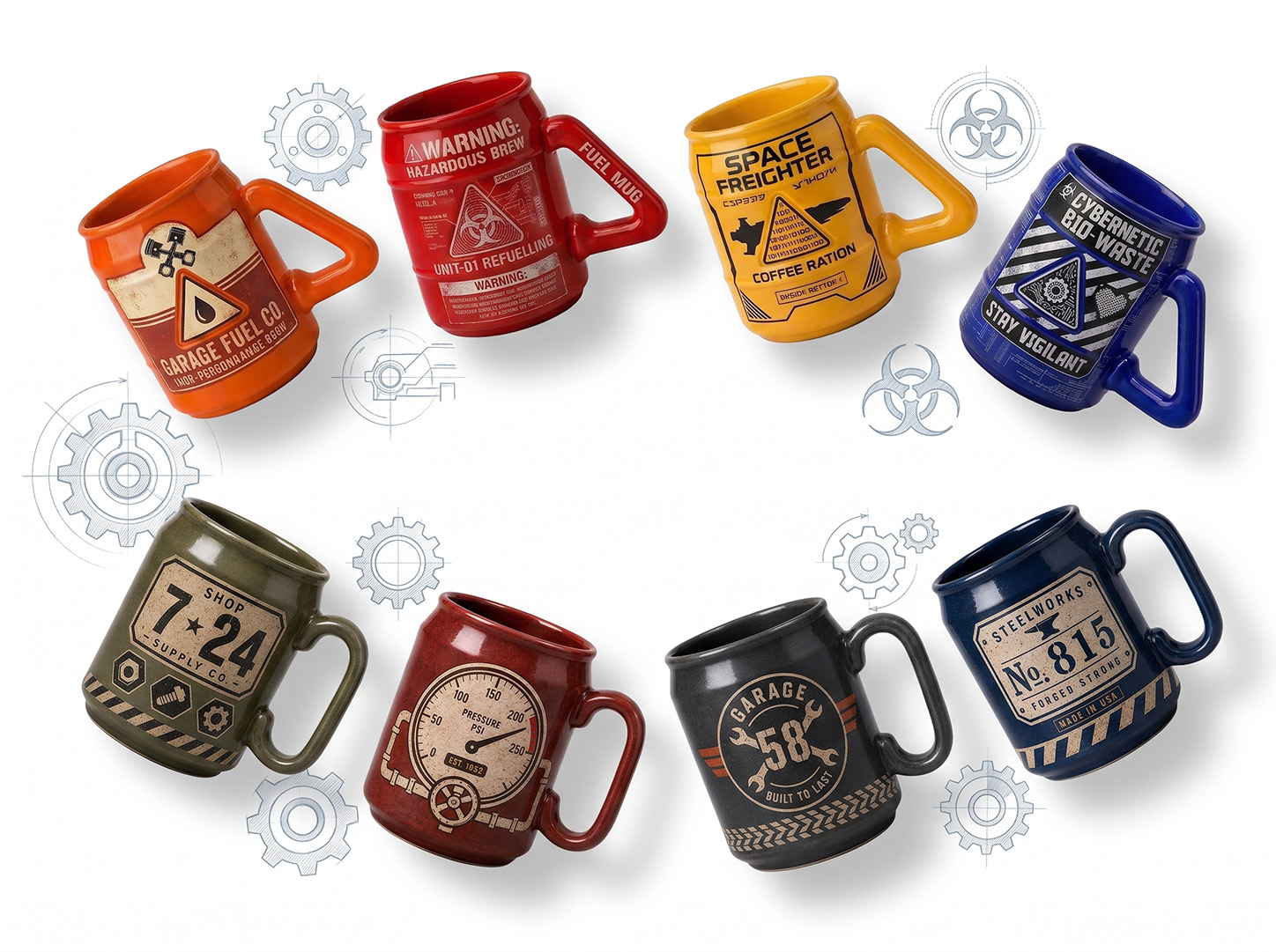 Custom botanical stoneware mug collection