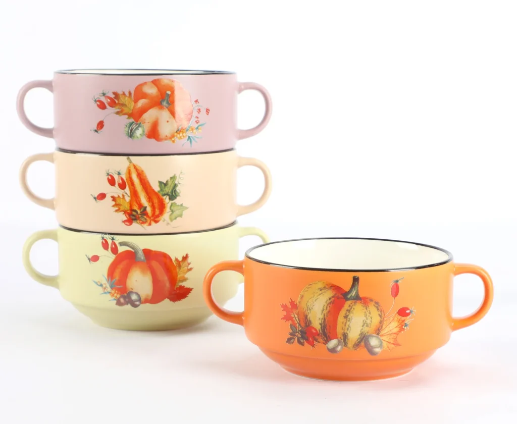 Great Value-small soup bowl with two ears for dining