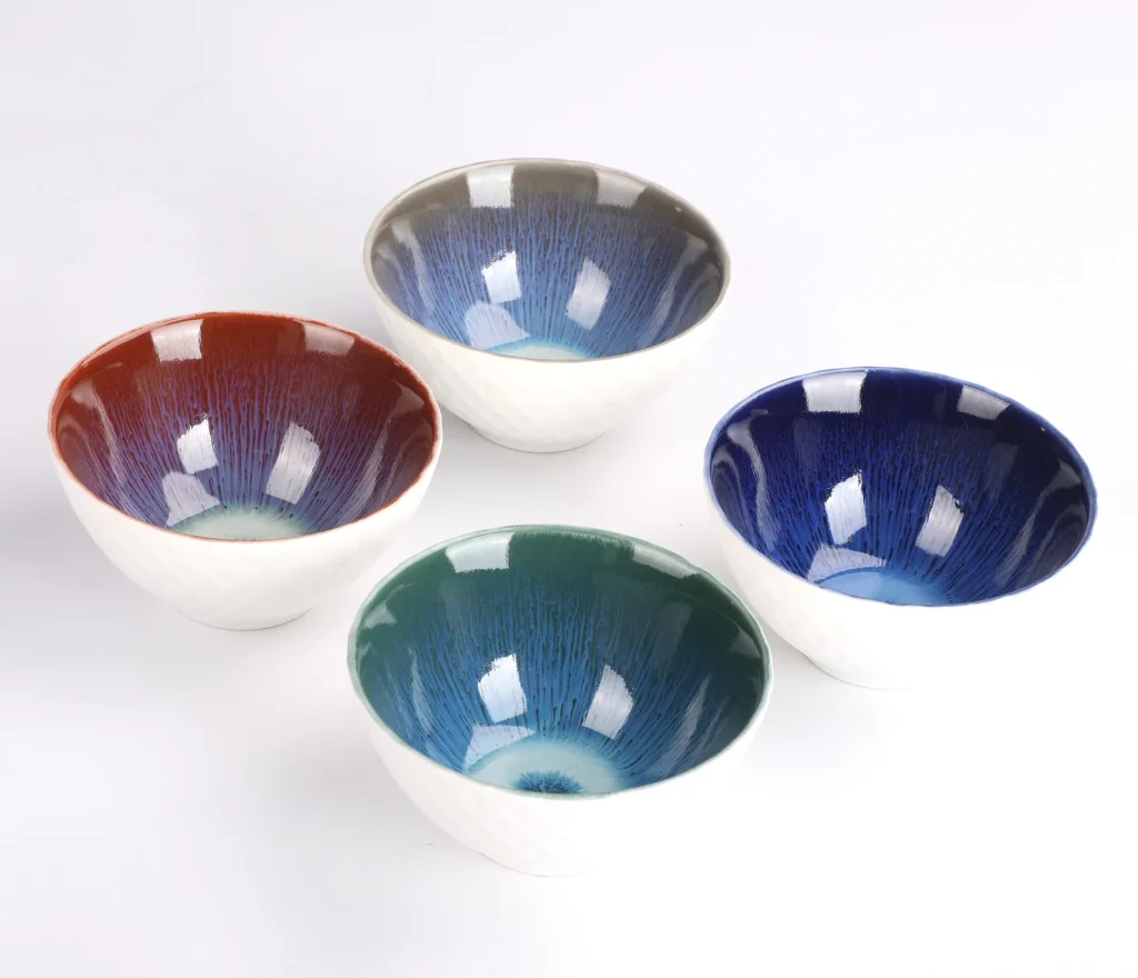 Multicolor Reactive Glaze Ceramic Bowl