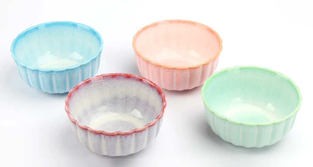 Pastel Fluted Reactive Glaze Dipping Bowl