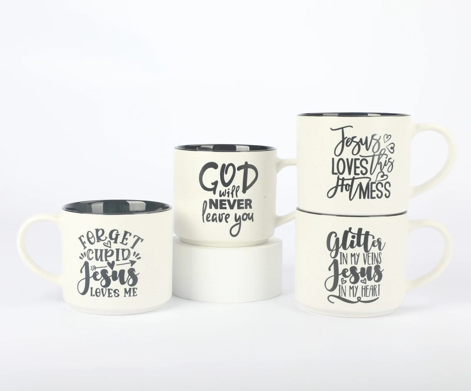 Black Christian quote ceramic mug collection for wholesale